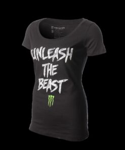 Monster Energy Unleash The Beast Brush Stroke Scoop Neck, Women's (Black)