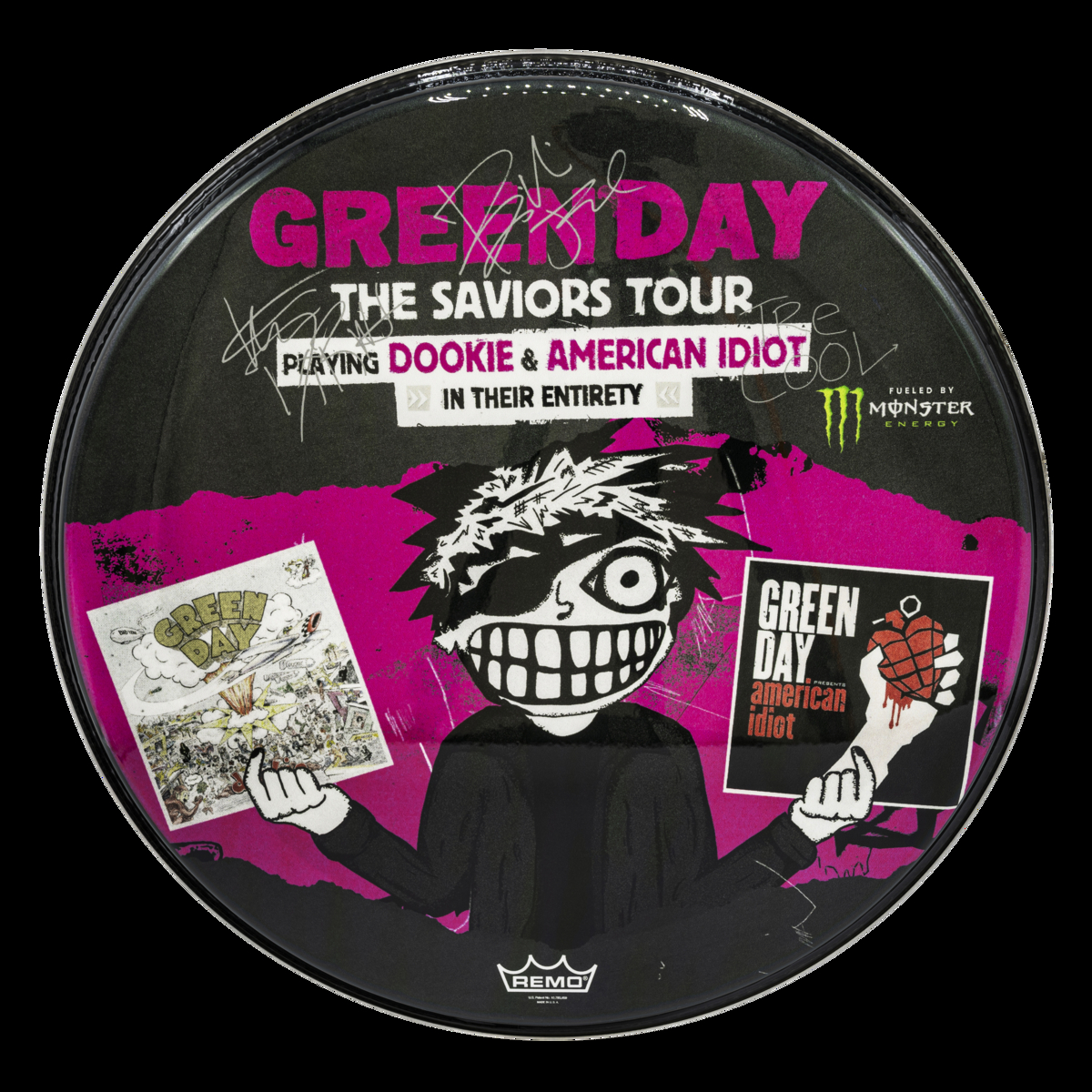 MONSTER x GREENDAY SAVIORS TOUR DRUM HEAD (Black)