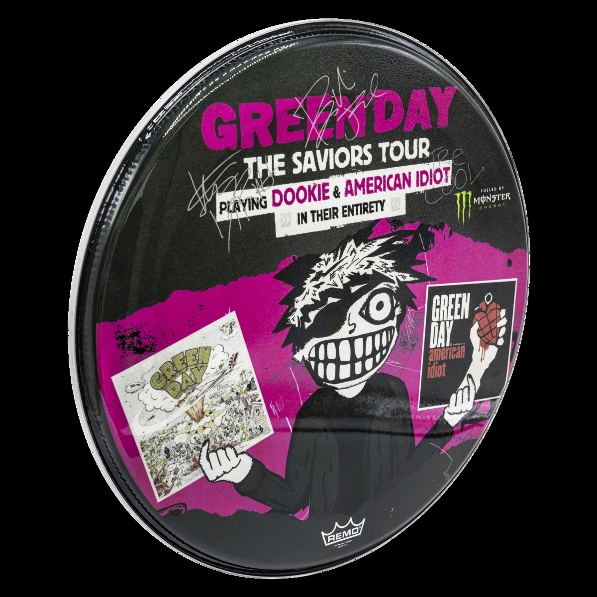 MONSTER x GREENDAY SAVIORS TOUR DRUM HEAD (Black) - Image 2