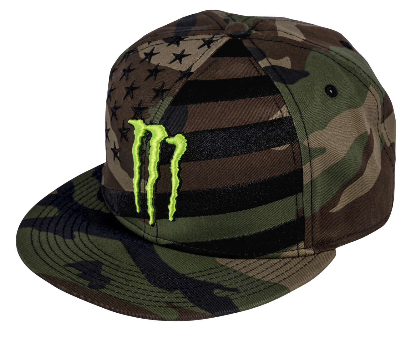 Monster Wood / Camo Stripe Snapback Hat